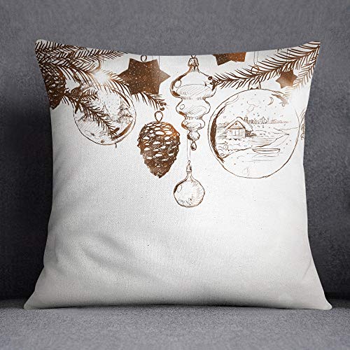 Questo Casa Christmas Tree Cushion Cover with Invisible Zipper Cushion Cover Decorative Cushion Cover Home Decor Sofa Coffee House Size 45 x 45 cm - Designed and Made in Turkey