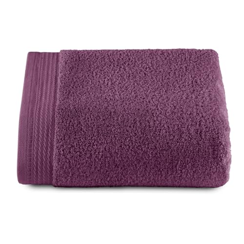 RIZO Top Towel – Set of 1 Shower Towel – Bath Towels – 100% Combed Cotton – 600 g/m2 – Measure 70 x 140 cm – Aubergine