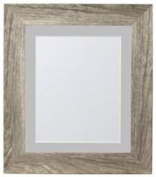FRAMES BY POST Hygge Picture Photo Frame, Plastic Glass, Grey Ash with Light Grey Mount, 20 x 20 Image Size 16 x 16 Inches