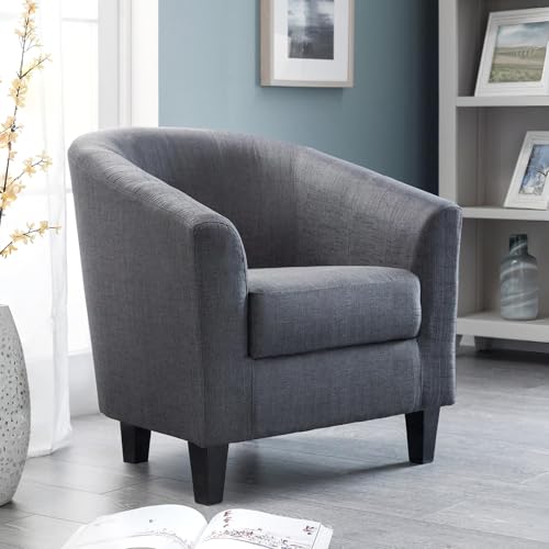 Julian Bowen Slate Grey Fabric Hugo Tub Chair
