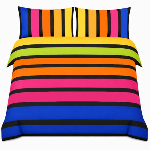 Rapport Home Striped Duvet Cover Set, Polycotton - Double Rainbow, for Kids
