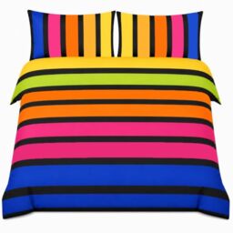Rapport Home Striped Duvet Cover Set, Polycotton - Double Rainbow, for Kids