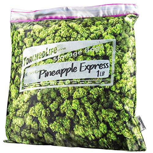 Torched Pineapple Express Stash Pillowcase with Secret Pocket - Decorative Throw Pillow Cushion with Cool Hidden Compartment - Fits 16 x 16 Inch Pillow Insert - Weed Decor - Weed Pillow