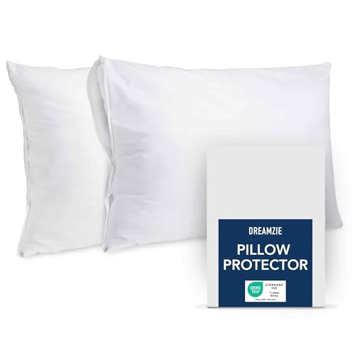 Dreamzie Pillow Protectors 40 x 60 cm – Set of 2 – Waterproof Pillow Protector and Oeko-Tex – Pillow Cover with Zip