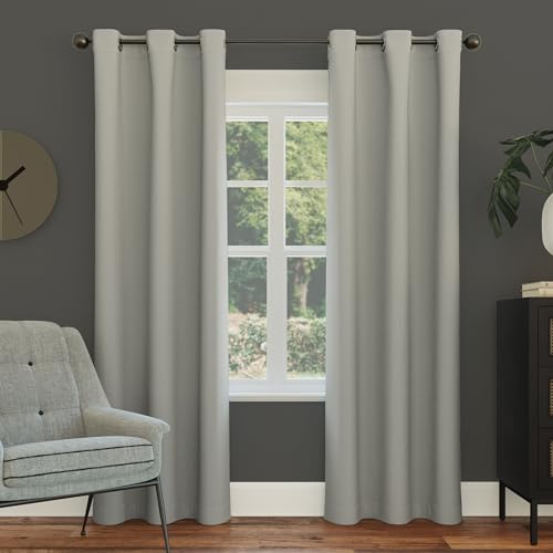 "Sun Zero Easton Energy Saving Blackout Grommet Curtain Panel, 40"" x 108"", Silver Gray"