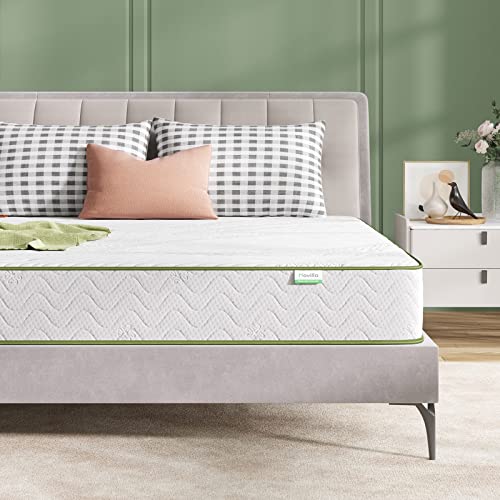 Novilla 5FT King Size Mattress 8 Inch Deep Pocket Sprung Mattresses, CertiPUR-US Comfort Foam Hybird Mattress, Skin-friendly Soft & Durable OEKO-TEX Fabric, Medium Firm 150x200x20cm