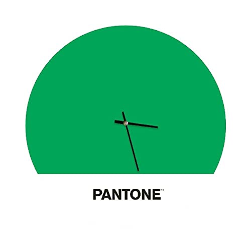 Pantone by Homemania Homemania Tramonto Round Wall Clock for Living Room Kitchen Office Decoration Green White Black Metal 40 x 0.15 x 40 cm, Dimension du Produit: L40xP0,15xA40 cm, 1,5 kg