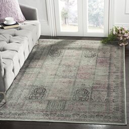 Safavieh Traditional Indoor Woven Rectangle Area Rug, Vintage Collection, VTG127, in Amethyst / Dark Grey, 160 X 229 cm for Living Room, Bedroom or Any Indoor Space