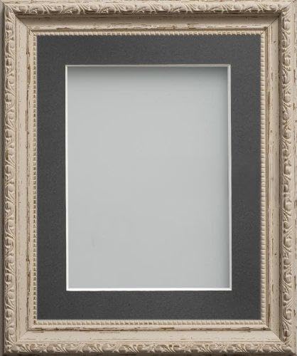 Frame Company Brompton Range Shabby Chic Picture Photo Frame With Grey Mount * Choice of Sizes*