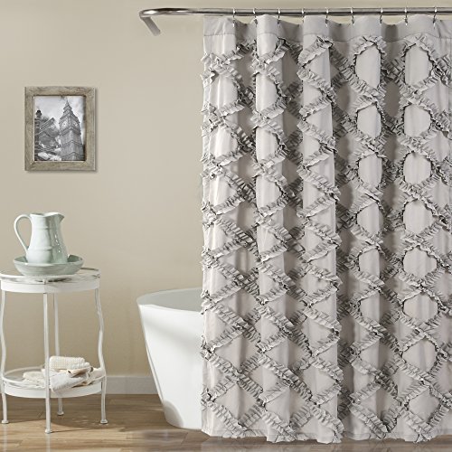"Lush Decor Shower Curtain, Gray, 72"" W x 72"" L (Pack of 1)"