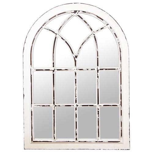 Alexandra House Living Wall Mirror White Distressed Metal 7 x 103 x 76 cm