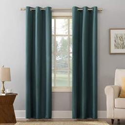 "Sun Zero Cooper Thermal Insulated Energy Efficient Grommet Curtain Panel, 40"" x 84"", Teal"