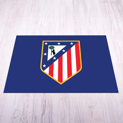 fan decor Atlético de Madrid Mat - Medium (125cm (w) x 100cm (h) - Full Colour Crest on Brand Blue