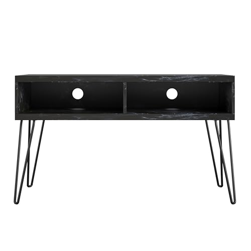 Novogratz Athena TV Stand 42 Inch, Black Marble Look
