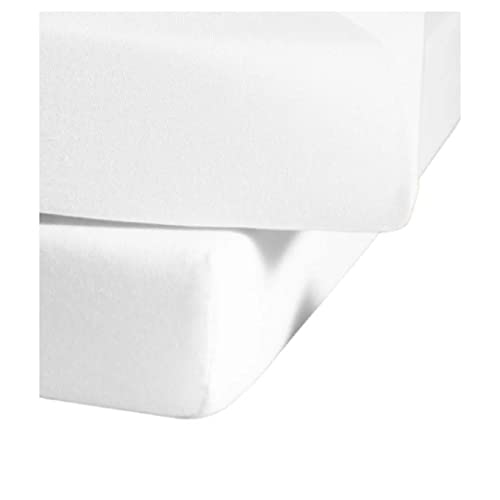 Bassetti Fitted Sheet for Box Spring Topper Plain Colour White 13/011 Size 180 x 200 200 x 220 cm