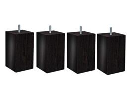 Margot Scandinavian Softness Pacha Slatted Bed Base, Set of 4, Wood, Wenge, 9 x 9 x 17 cm