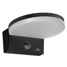 Maclean MCE344 B Motion Sensor LED lamp. Featuring a PIR Motion Sensor, it emits a Neutral White Light (4000K) with 15W Power and 1560lm Brightness. Rated IP65