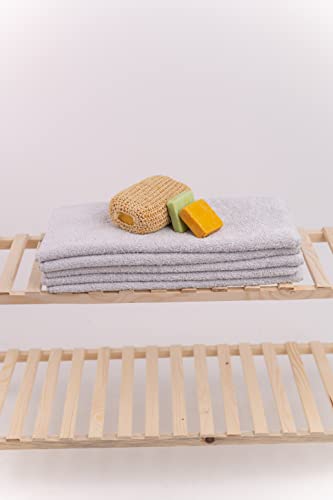 Questo Casa, 5 piece hand towel, 100% cotton, bath towel/hand towel, gray, 50x90 cm