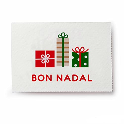 Mopec NX4.2 Pack of 5 Sheets of 36Bon Nadal Cards with Gifts 5x3.5 cm, White/Dark Grey Heather, 5x3,5cm