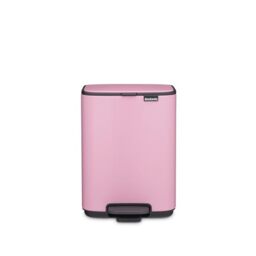 Brabantia Bo Pedal Bin 4L (Lilac Pink), Space-Efficient and Soft Closing Waste Bin with Light Pedal Operation, Easy to Clean Plastic Inner Bucket with Free PerfectFit Rubbish Bags Included