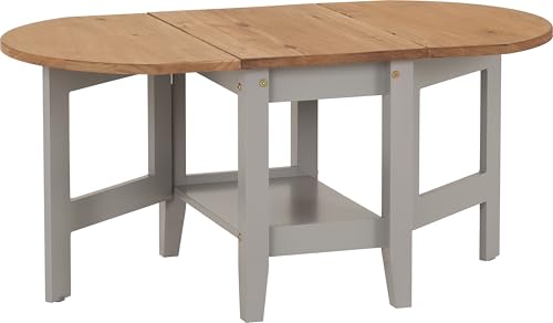 Seconique Santos Drop Leaf Coffee Table in Grey Slate/Distressed Waxed Pine