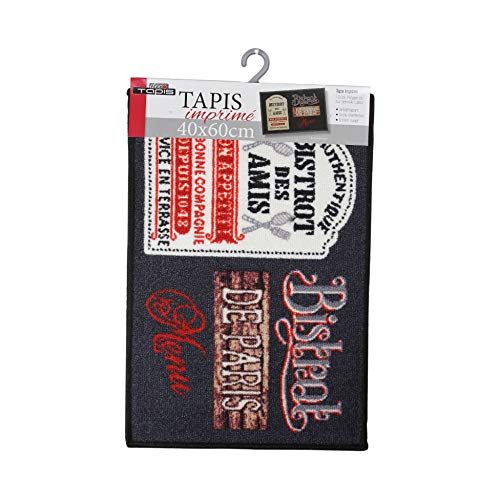 Tapis Déco Douceur d'Intérieur Bistrot Des Amis Decorative Rug Rectangle, 40 x 60 cm