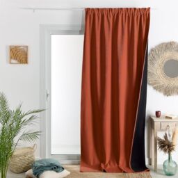 HomeMaison.com Insulated Curtain – Thermal Curtain – Blackout Curtain – Terracotta Curtain – 140 x 260 cm