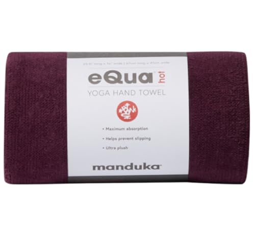 "Manduka eQua Hot Hand Towel - 16"" Double-Knit Microfiber Rapid Sweat Absorption Multipurpose Workout Towel 16 x 26.5 Inches"