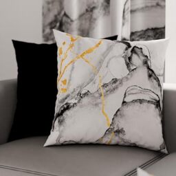 PETTI Artigiani Italiani - Pair of Pillow Cases 60 x 60 cm in Microfibre, Cushions for Bedroom Furniture, Sofa, Living Room, Set of 2 Cushion Covers, Grey Marble Pillowcase, 100% Made in Italy