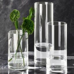 "3 Pcs Acrylic Clear Cylinder Flower Vase for Plants Bouquet, Unbreakable Hurricane Tall Large Plastic Vases for Wedding Centerpieces, Hydroponic Decor Base Set of 3 (H 8"" + H 10"" + H 12"" No Flowers)"