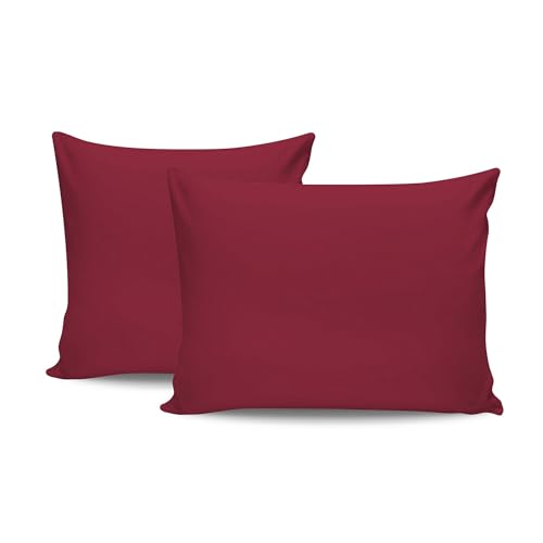 Soft Cotton Pillowcase Set (2 Pieces), Dusty Rose, 80 x 80 cm, 100% Cotton Ranforce, 155 Thread Count - Envelope Closure, Machine Washable at 30°C