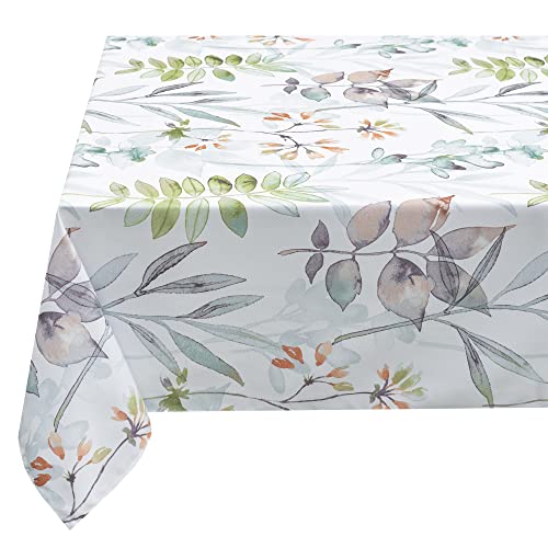 "Benson Mills Spillproof Spring/Summer Durable Heavyweight Fabric Indoor Outdoor Tablecloth, Washable Table Cloth for Rectangle Tables, Picnic/Patio Table Covers (60"" x 84"" Rectangular, Botanica)"