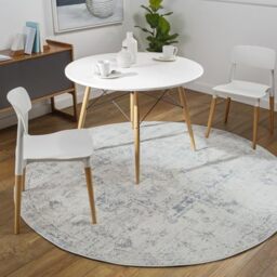 Livabliss Lya Tampa Vintage Round, Living Room – 160x160 cm, Blue & Cream