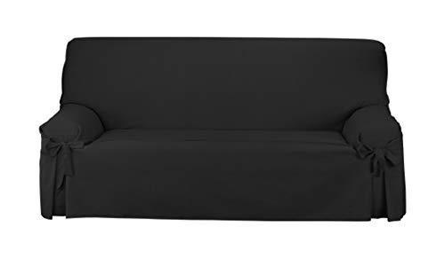 Martina Home Turia 3 Seater Ties Sofa Cover Black