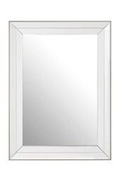 Premier Housewares Housewares Silver Wall Mirror For Garden And Bedroom Reflective Square Bathroom Mirrors Wall Mounted Contemporary Mosaic Design Hallway Walls Mirrors w60 x d3 x h80cm