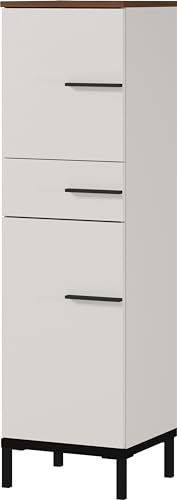 Germania Cupboard 2671-573 GW-YONKERS, in cashmere/walnut repro, with self-closing drawers, 34 x 123 x 34 cm (WxHxD)