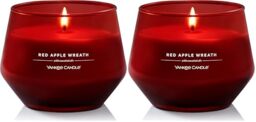 Yankee Candle Studio Scented Candle - Red Apple Wreath Medium - Long Burning Candles- Stylish Glass Vessel Design with Red Wax - Perfect Gifts for WomenGifts for MumWedding Gifts (Pack of 2)