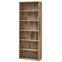 VASAGLE Bookshelf, 6-Tier Bookcase, Storage Shelving Unit, Display Shelf with Open Compartments, Adjustable Storage Shelves, for Living Room, Home Office, Bedroom, Camel Brown LBC166T50