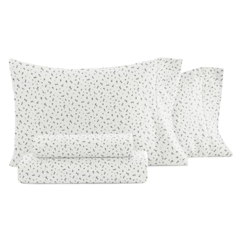 "Linen Market 4 Piece Queen Bedding Sheet Set (Light Gray Leaves) - Sleep Better Than Ever with These Ultra-Soft & Cooling Bed Sheets for Your Queen Size Bed - Deep Pocket Fits 16"" Mattress"