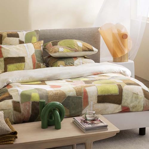 Printed Cotton Percale Duvet Cover, Clay Collage, 260 x 240 cm, Designers Guild