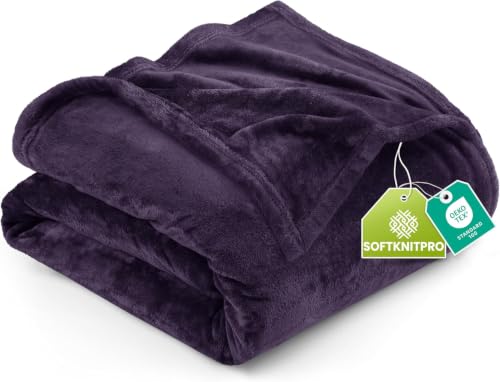 Utopia Bedding Purple Fleece Blanket [Queen - 228 x 228 cm] Soft Cosy fluffy 300 GSM Blankets for Bed, Sofa & Couches