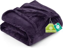 Utopia Bedding Purple Fleece Blanket [Queen - 228 x 228 cm] Soft Cosy fluffy 300 GSM Blankets for Bed, Sofa & Couches