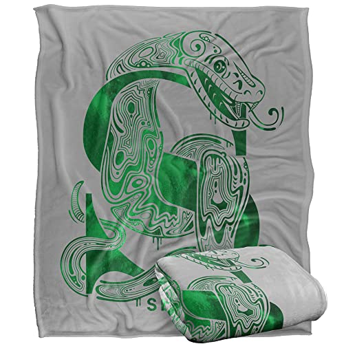 HARRY POTTER Slytherin S Logo Officially Licensed Silky Touch Super Soft Throw Blanket 152 x 127 cm