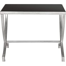 SAFAVIEH Modern Accent Table with Iron Legs, in Silver and Black, 55 X 45 X 44.45
