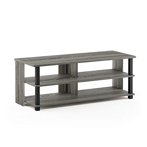 Furinno SULLY TV Stand, 3-Tier Entertainment Center, TV Console for TV up to 48 Inch, for Living Room, Bedroom French Oak
