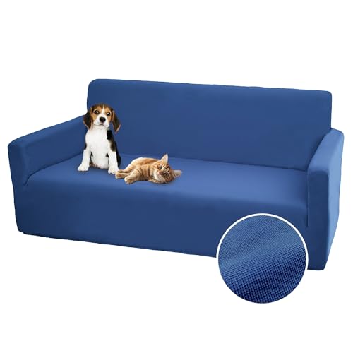 Comart - Bright Sofa Cover - 2 Seater - Elasticated - Washable - Blue - Elastic polyester fabric, machine washable, non-slip cover, anti-stain and scratch-resistant, breathable