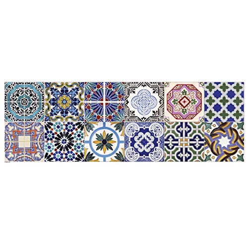 Ambiance-Live 12 Adhesive Tile Adhesives Tile Stickers - Sticker ??? Wall tiles Bathroom and Kitchen Mosaic Tiles ??? Multi-Coloured ??? 10 x 10 cm, 12 Pieces