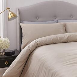 Silentnight Pure Cotton Duvet Cover - Stone 100% Cotton Easy Care Super Soft Luxury Quality Breathable Bed Linen Set Duvets Quilt Cover Bedding Set - Single (135cm x 200cm)