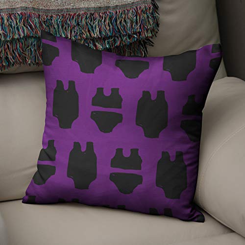 Bonamaison Decorative Cushion Cover Purple & Black, Throw Pillow Covers, Home Decorative Pillowcases for Livingroom, Sofa, Bedroom, Size: 50x50 Cm - Designed and Manufactured in Turkey