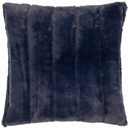 Paoletti Empress Polyester Filled Cushion – Soft Faux Fur Velvet Decorative Cushion with Concealed Zip for Elegant Home Styling (Navy - 45x45cm)